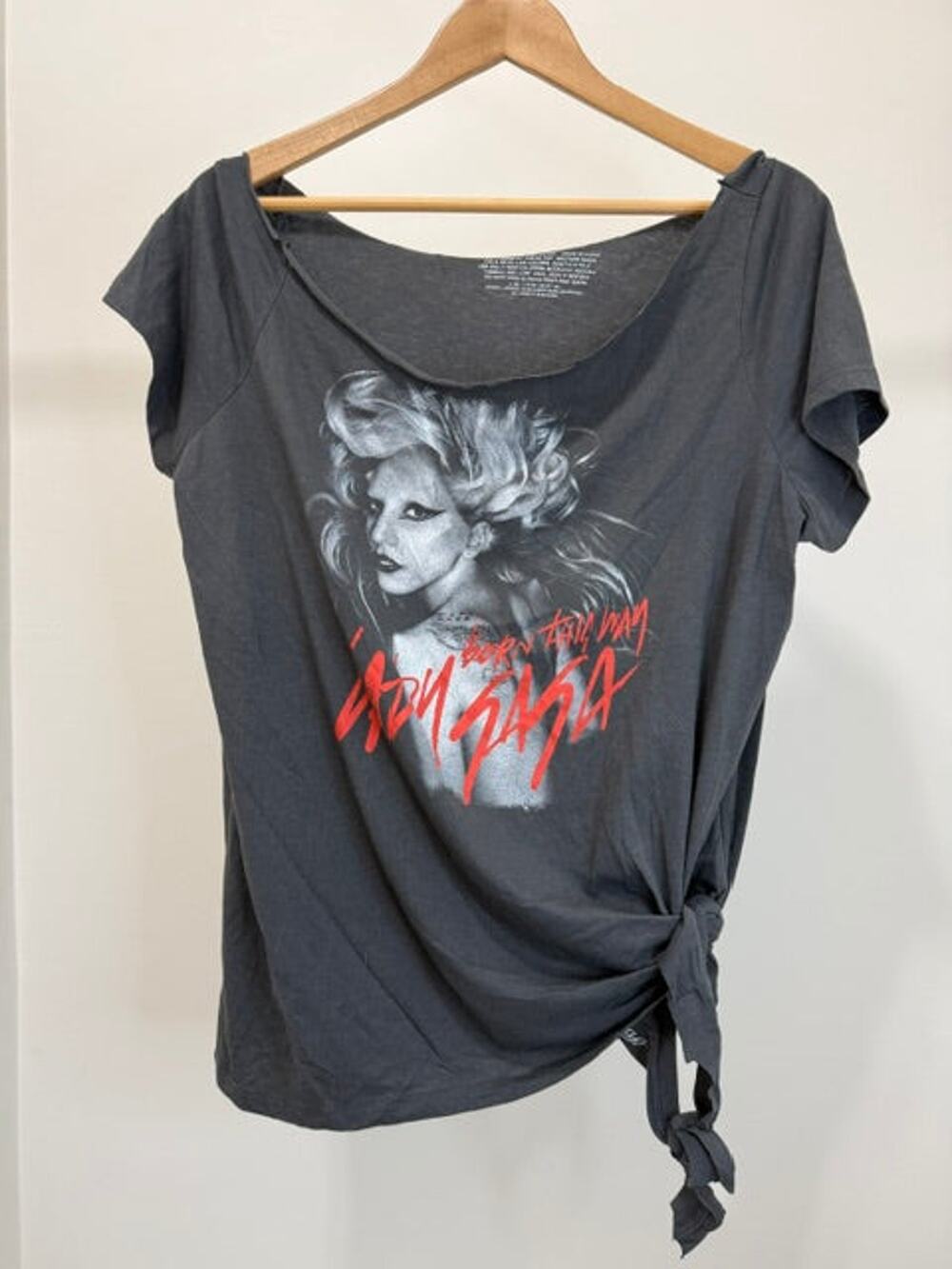 Lady Gaga Born This Way Graphic Tee Oversized Side Tie Top Size 1X/14-16